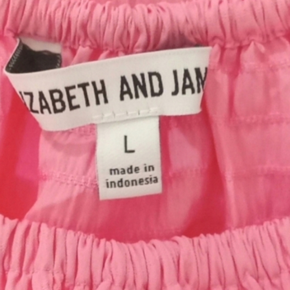 Elizabeth and James Textured Pink Balloon Sleeve Dress Sz Large - Picture 14 of 16